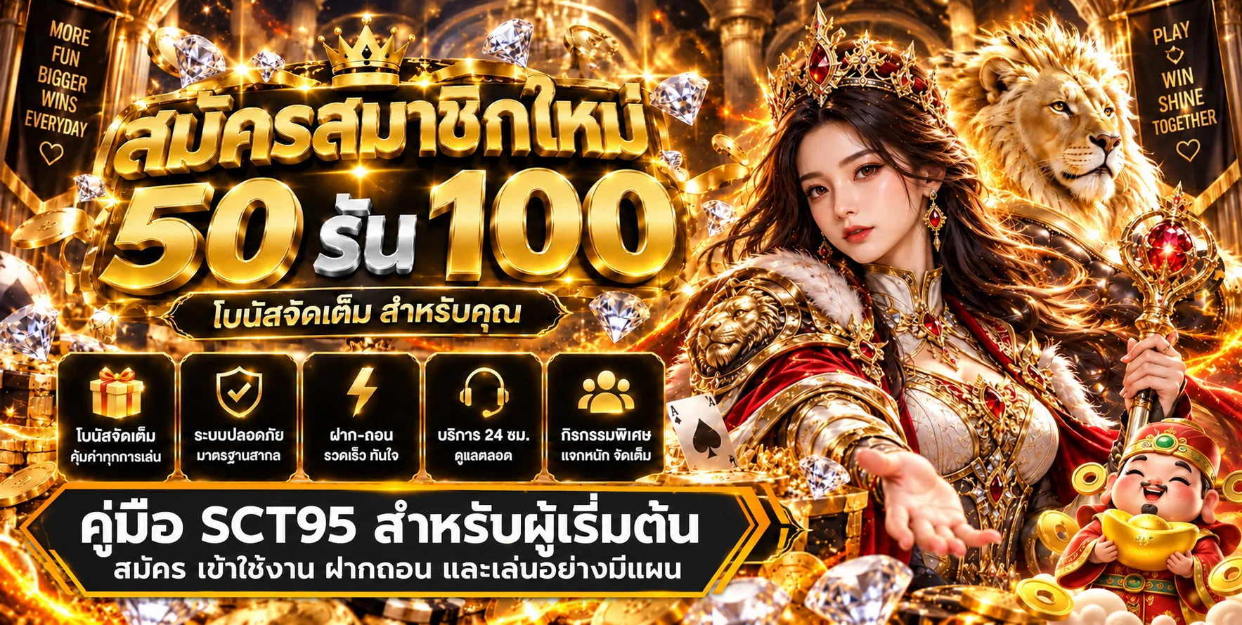 SCT95 คู่มือผู้เริ่มต้น สมัคร ทางเข้า ฝากถอน และเลือกสล็อต